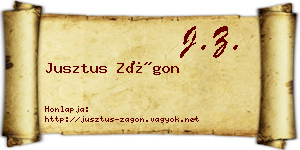 Jusztus Zágon névjegykártya
